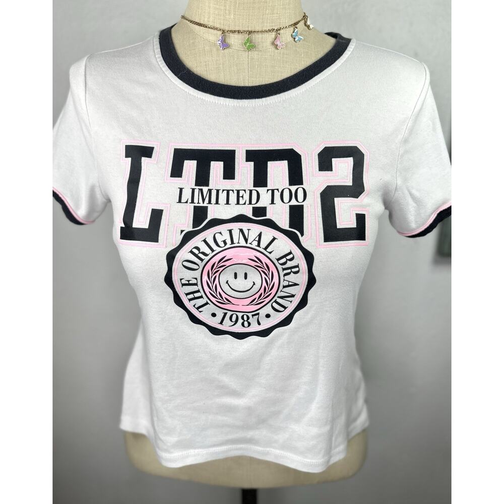 Y2K Limited Too Smiley Graphic Baby Tee Juniors XL Adult Small